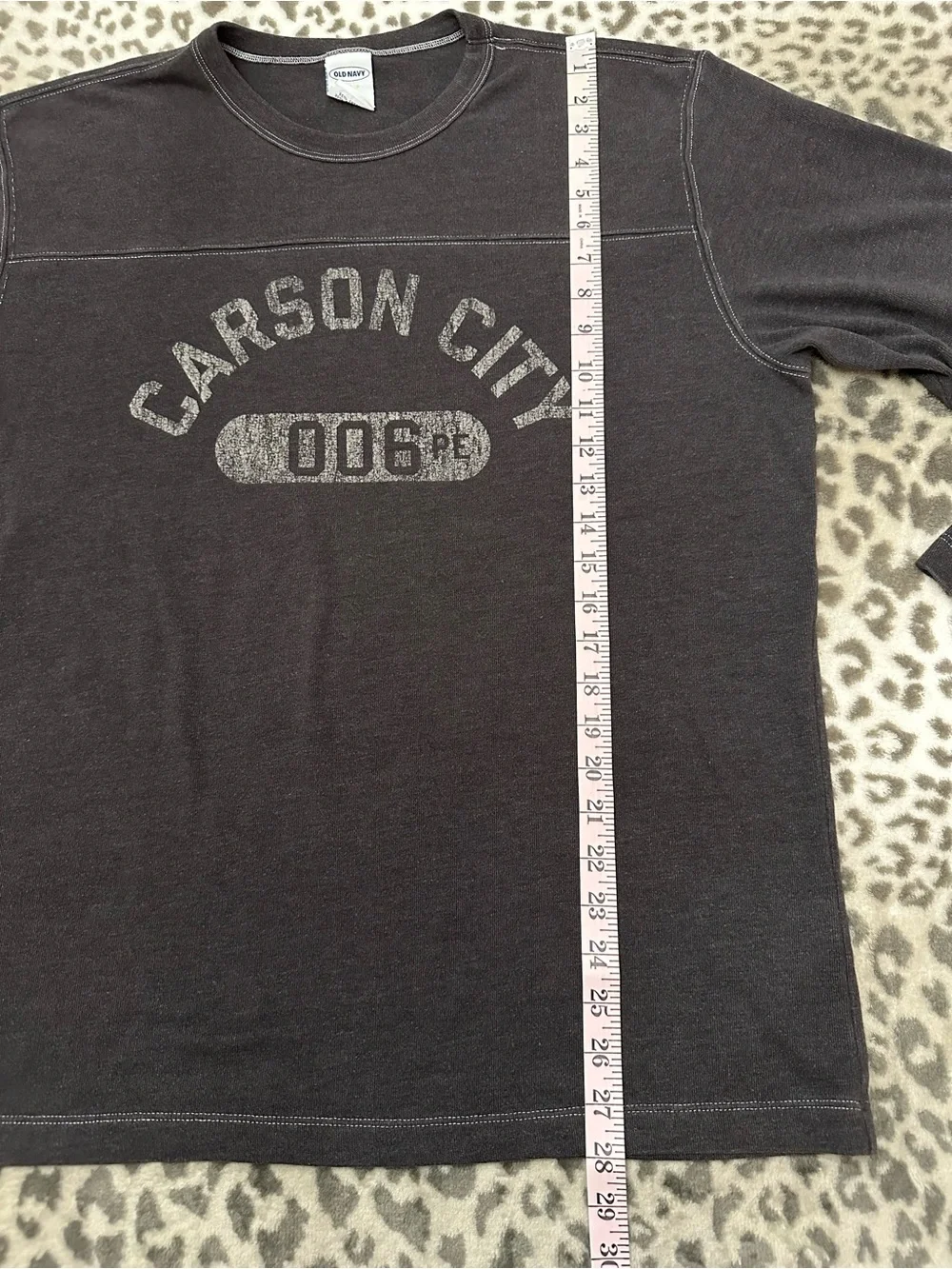 Y2K Old Navy Long Sleeve Graphic Top Gray Size Large Men’s